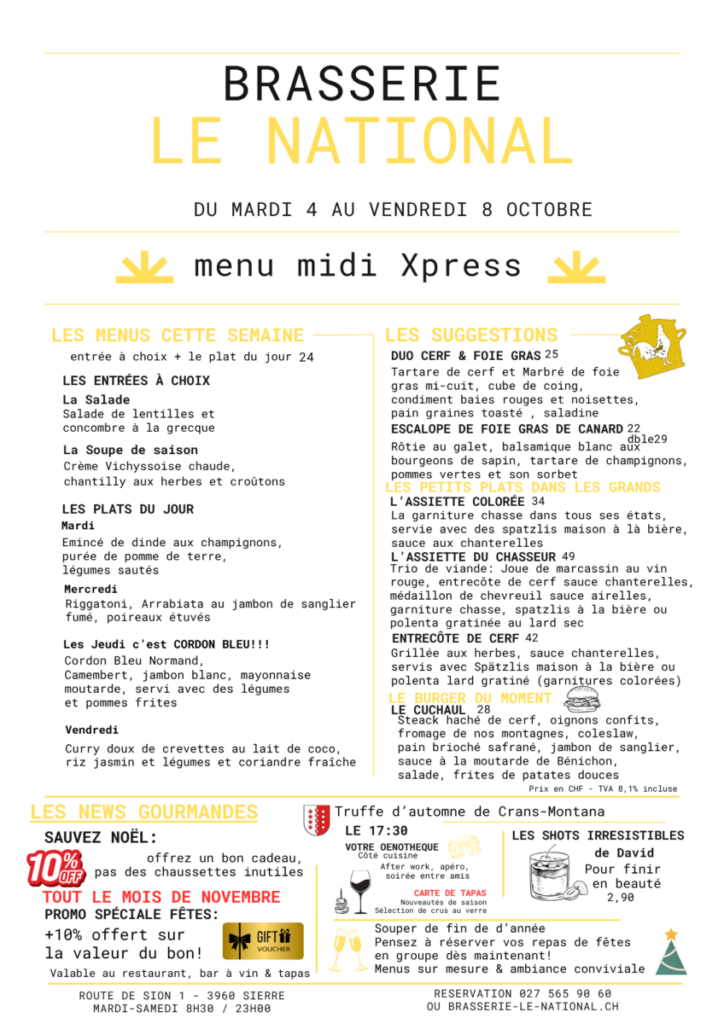 MENU du jour sem 45