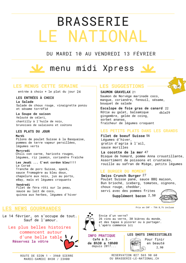 MENU du jour sem 7