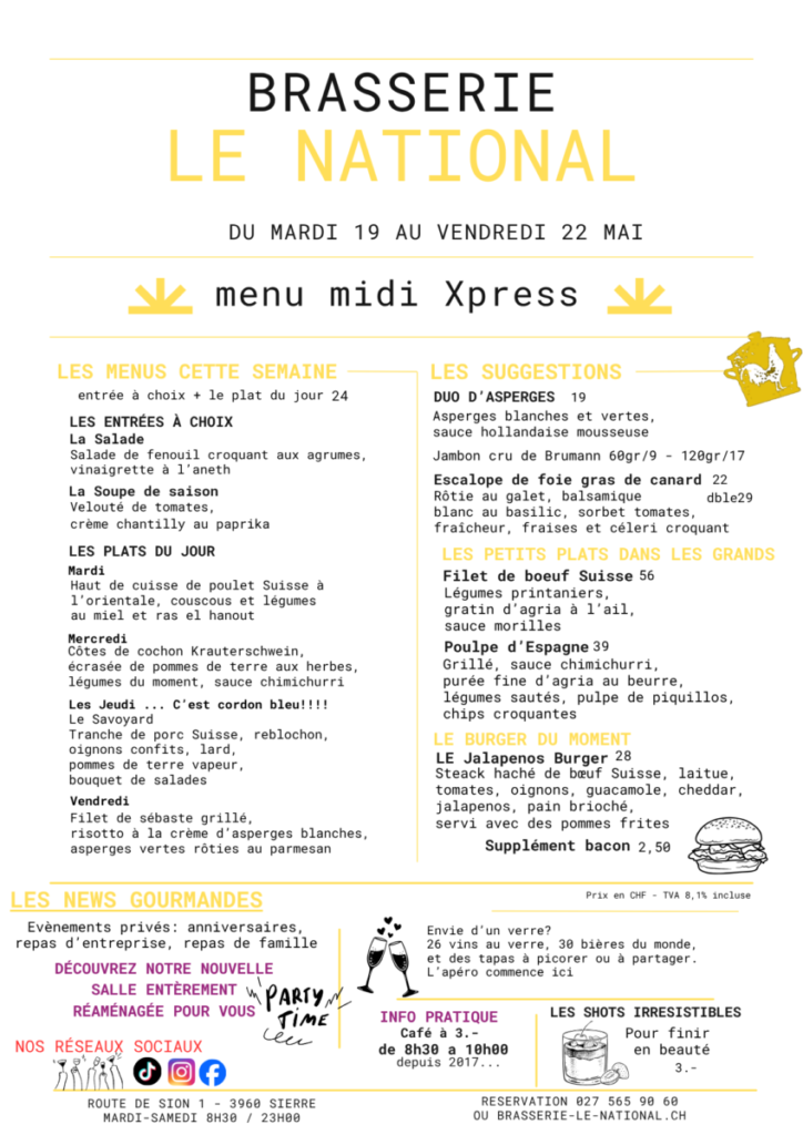 MENU du jour sem 21