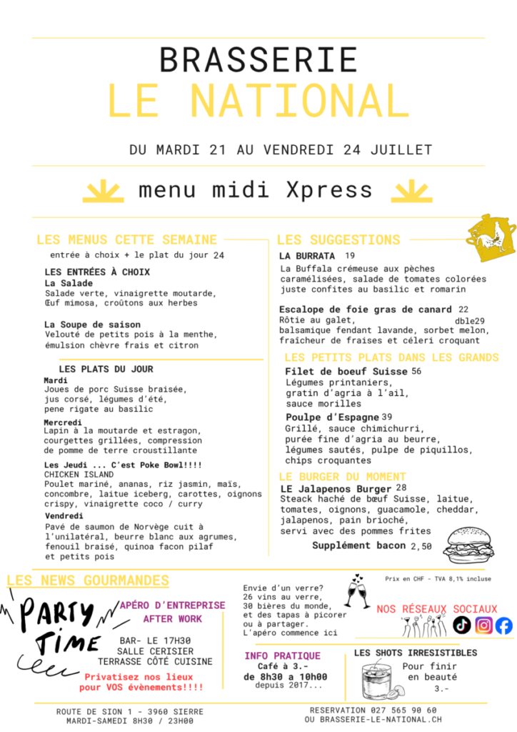 MENU du jour sem 30