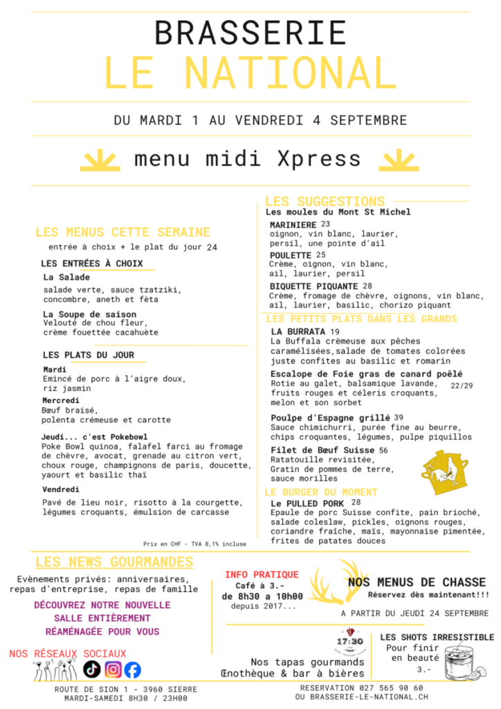 MENU DU JOUR SEM 37