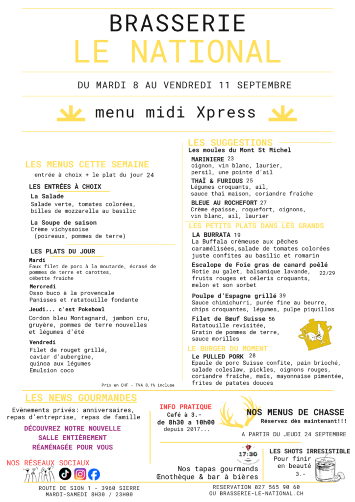 MENU DU JOUR SEM 37